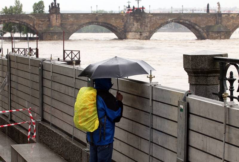 Povodně v Praze v pondělí 3. června. 