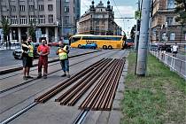 Rekonstrukce tramvajové trati Ječná - Jugoslávská.