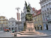 Vizualizace: nejoptimálnější varianta umístění sochy maršála Radeckého na Malostranském náměstí v Praze.
