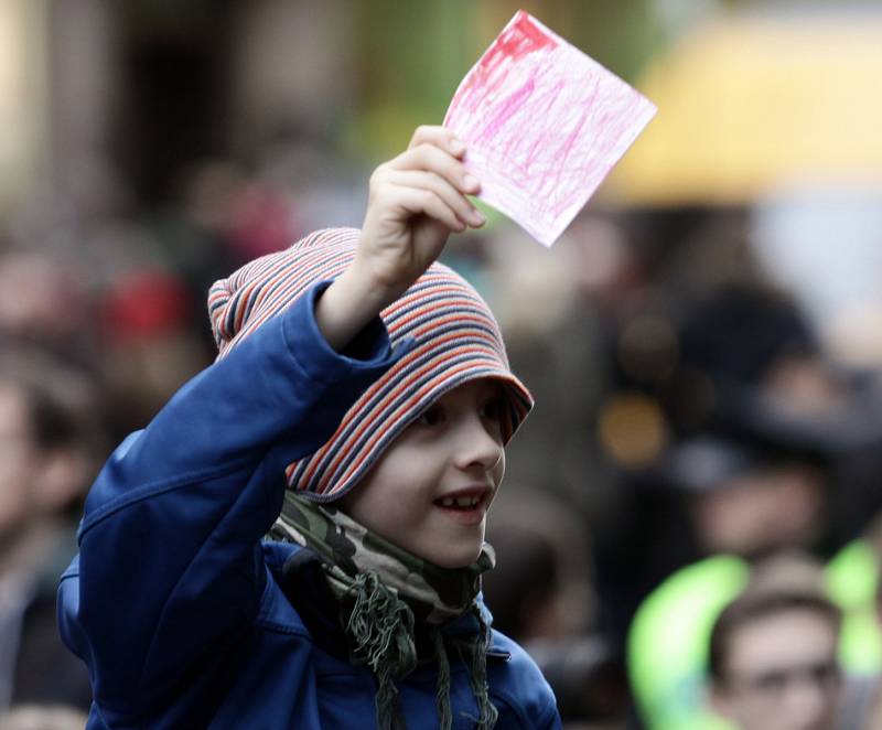 Výročí Sametové revoluce v Praze 17. listopadu.