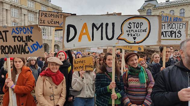 Stávka vysokých škol v Praze.