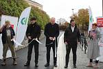 Slavnostní zprovoznění nového podjezdu Mánesova mostu pro chodce a cyklisty.