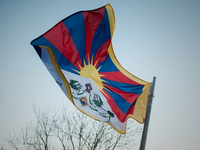 Tibetská vlajka. Ilustrační foto. 