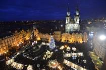 Rozsvícení vánočního stromu v Praze na Staroměstském náměstí, 2019.