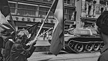 Ulice Na příkopě 21. srpna 1968.