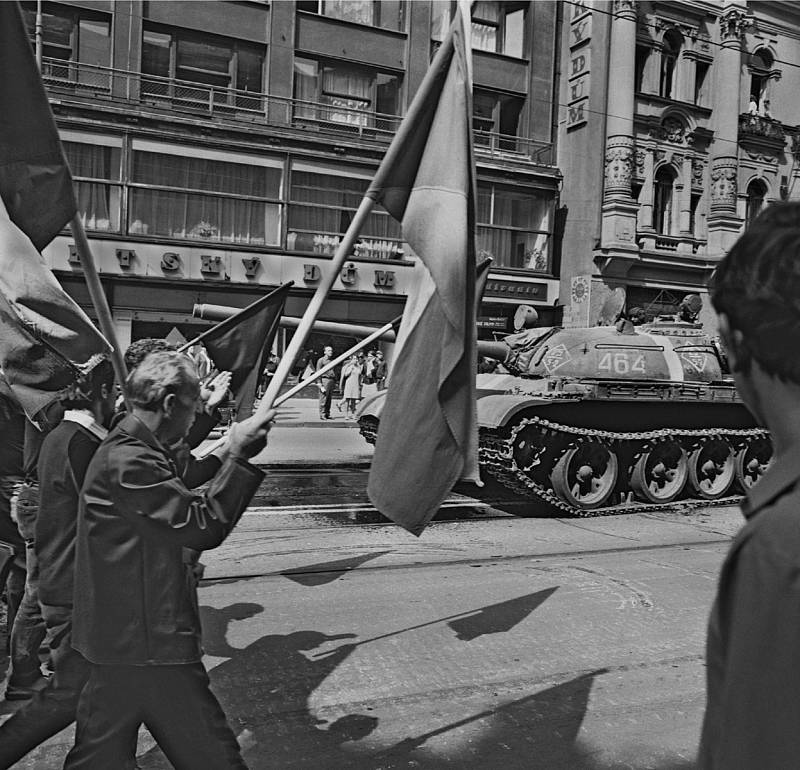 Ulice Na příkopě 21. srpna 1968.