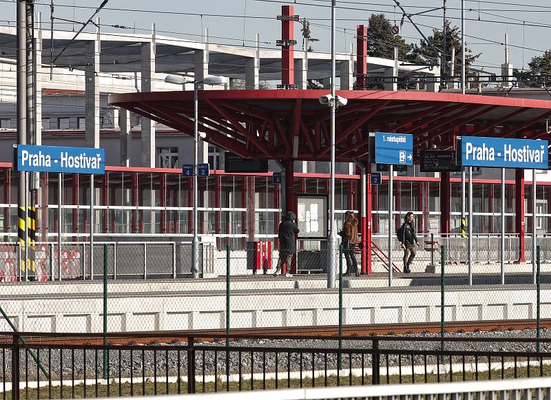 Železniční stanice Praha - Hostivař.