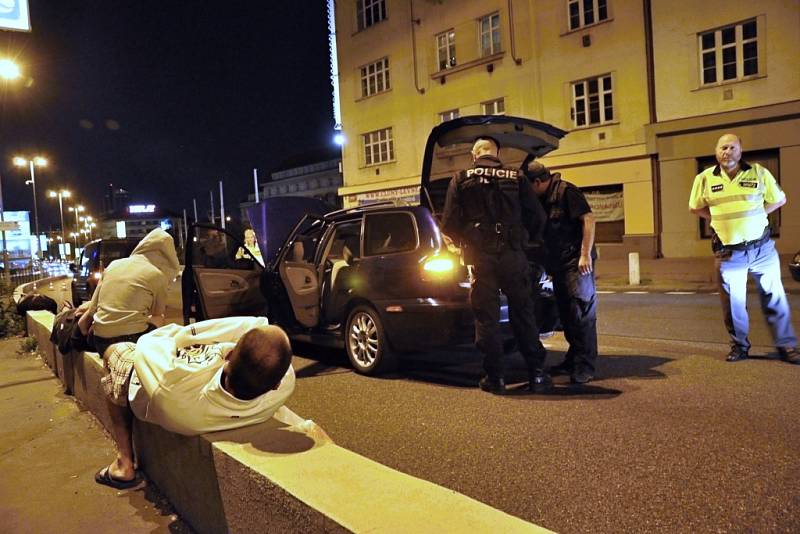 Z dopravně-bezpečnostní policejní akce pražské policie na magistrále na Pankráci.