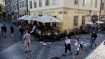 Zahrádky restaurací v centru Prahy