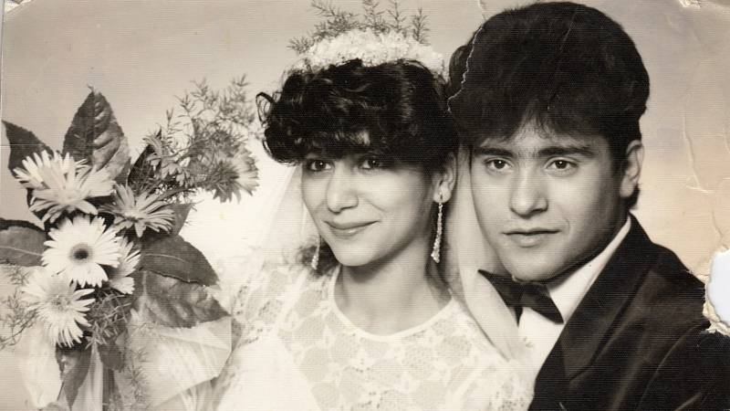Elena a Bohuš Gorolovi, svatební foto, 1987