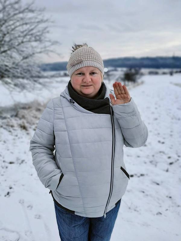 Veronika Labaštová, zima 2021, trénink chůze.