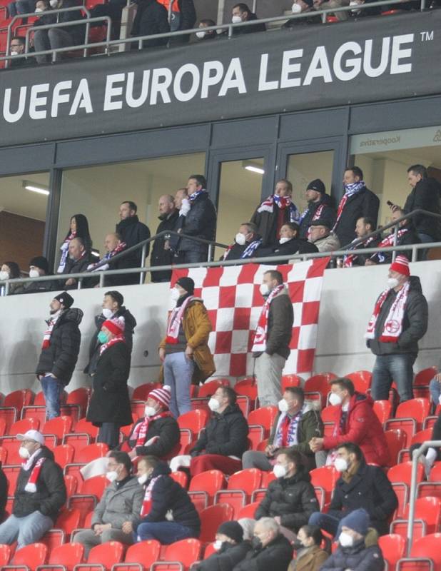 Úvodní zápas 2. kola vyřazovací fáze Evropské ligy 18. února 2021: Slavia - Leicester