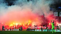 Fotbalové utkání finále MOL Cupu mezi celky SK Slavia Praha a FK Jablonec 9. května v Mladé Boleslavi. Fanoušci Slavie.