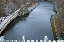 Slapská přehrada, která patří do soustavy vodních děl Vltavská kaskáda