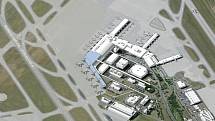 Vizualizace budoucí podoby letiště v Ruzyni. Etapa I prst D.