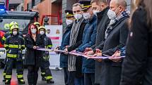 Slavnostní otevření nové hasičské stanice v Holešovicích.