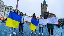 Z demonstrace Křídla pro Ukrajinu #WingsForUkraine, kterou uspořádala platforma Stojíme za Ukrajinou na Staroměstském náměstí v Praze 15. března 2022.