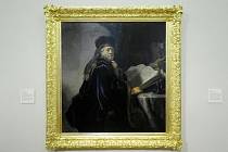 Obraz Učenec ve studovně - Restaurovaný Rembrandtův obraz Učenec ve studovně se vrátil do výstavních prostor Národní galerie ve Šternberském paláci v Praze.