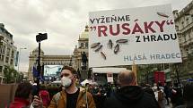 Demonstrace 'Hrad za hranou, republika v ohrožení' na Václavském náměstí v Praze.