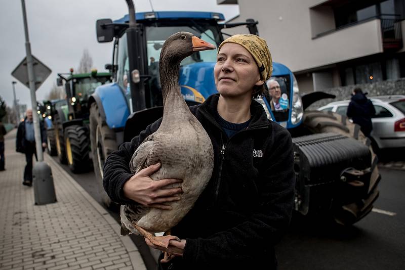 Asociace soukromého zemědělství ČR podpořila jízdou traktorů Jiřího Drahoše před prezidentskou volbou 25. ledna v Praze.