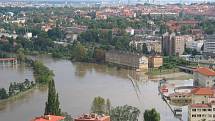 Povodně z roku 2002 v Praze. Podbaba.