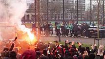 Fanoušci Feyenoordu Rotterdam před derby s Ajaxem Amsterdam.