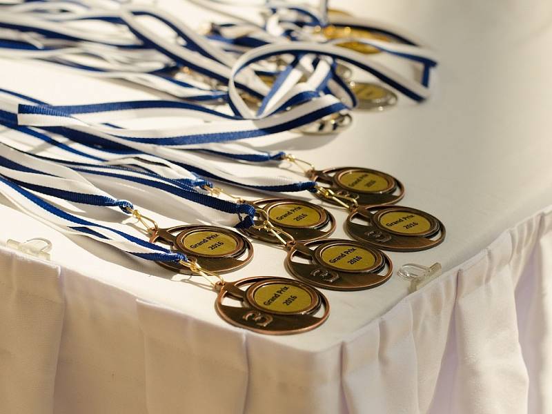 Šestý ročník Grand Prix v jízdě na tobogánu v Aquapalace Praha - bronzové medaile.