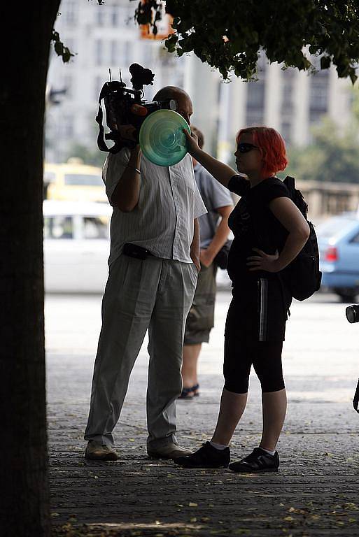 Demonstrace na podporu vyklizeného squattu Milada.