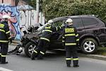 K vážné dopravní nehodě čtyř vozidel došlo 1. října v Modřanské ulici u nájezdu na Barandovský most.