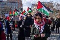 Z pochodu solidarity s Palestinou.