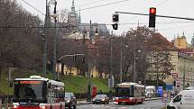 Výluka tramvajové dopravy - Újezd - Malostranská v Praze.