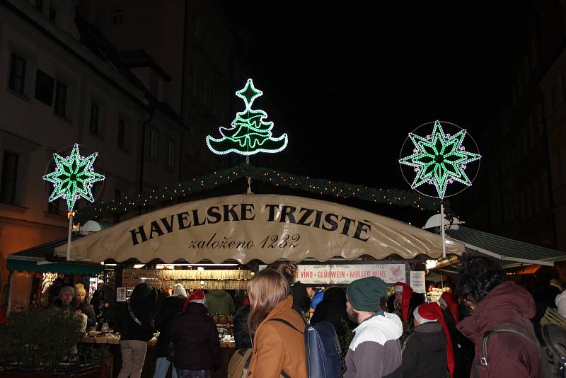 Advent na Havelském trhu na Starém Městě.