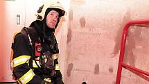 Cvičení evakuace při požáru v Žižkovské věži.