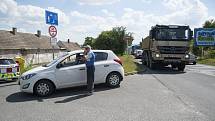 Uzavření ulice Náchodská v Horních Počernicích, dopravní situace. 3.7.2017