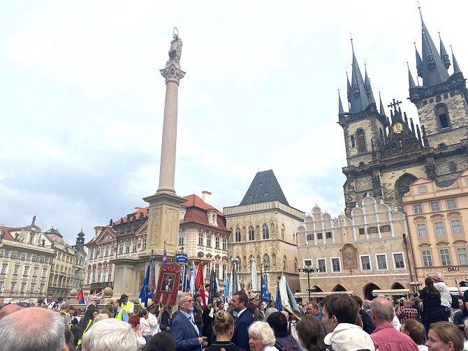 V sobotu 15. srpna byl požehnán mariánský sloup na Staroměstském náměstí.
