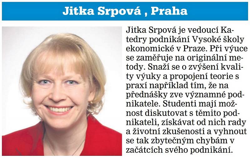 Jitka Srpová, vysokoškolská učitelka, Praha