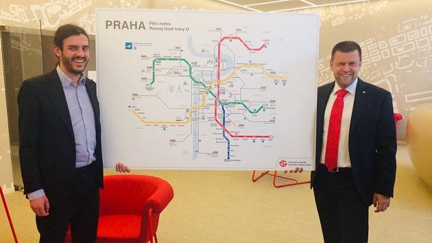 Pražská koalice schválila zahájení stavby metra D tajně. Na snímku radní pro dopravu Adam Scheinherr (Praha sobě) a šéf dopravního podniku Petr Witowski.