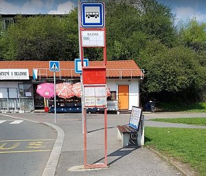 Autobusová zastávka Bulovka.