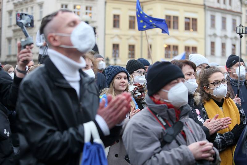 Dvaatřicáté výročí Sametové revoluce v Praze.