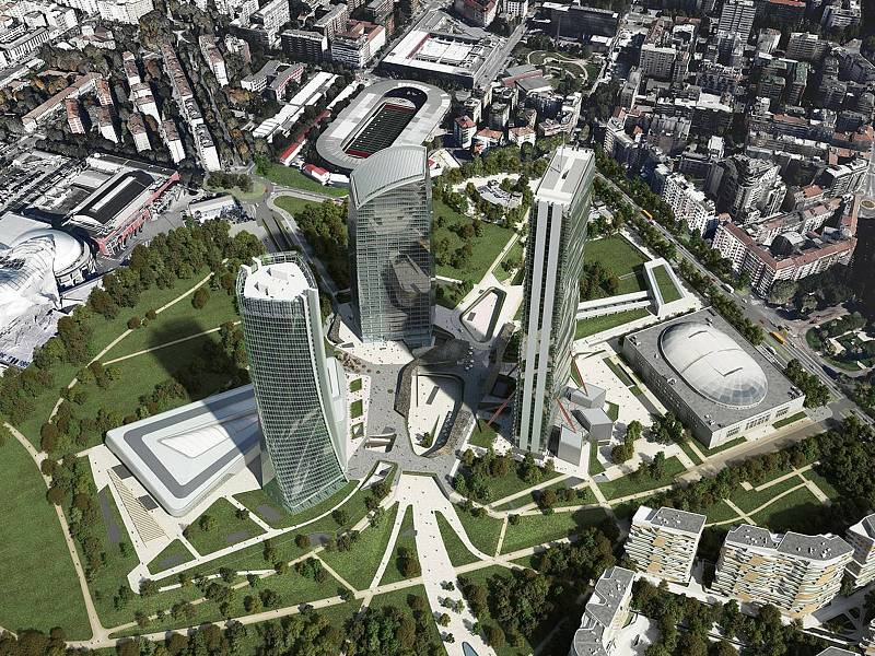 Vizualizace nového centra Prahy 9: inspirací je milánský projekt City Life.