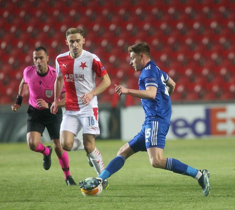 Úvodní zápas 2. kola vyřazovací fáze Evropské ligy 18. února 2021: Slavia - Leicester