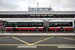 The public transport bus in front will be Václav Havel Airport on November 19 in Prague.