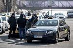 Nespokojení taxikáři opět protestovali proti službám typu Uber 1. března na pražském Strahově.