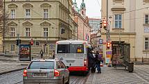 Výluka tramvajové dopravy - Újezd - Malostranská v Praze.