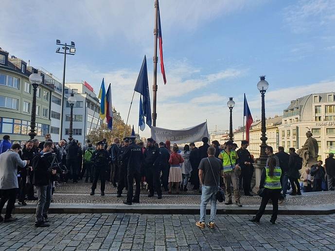 Demonstrace na Václavském náměstí 28. října 2022