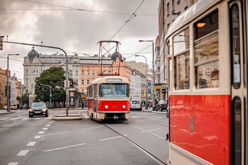 Tramvajový průvod v Praze 18. července 2021.