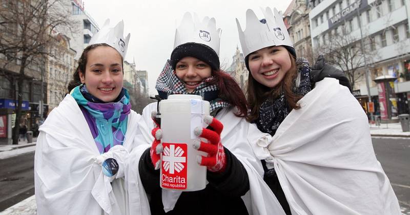 Tříkrálová sbírka 2016 v Praze 4. ledna.