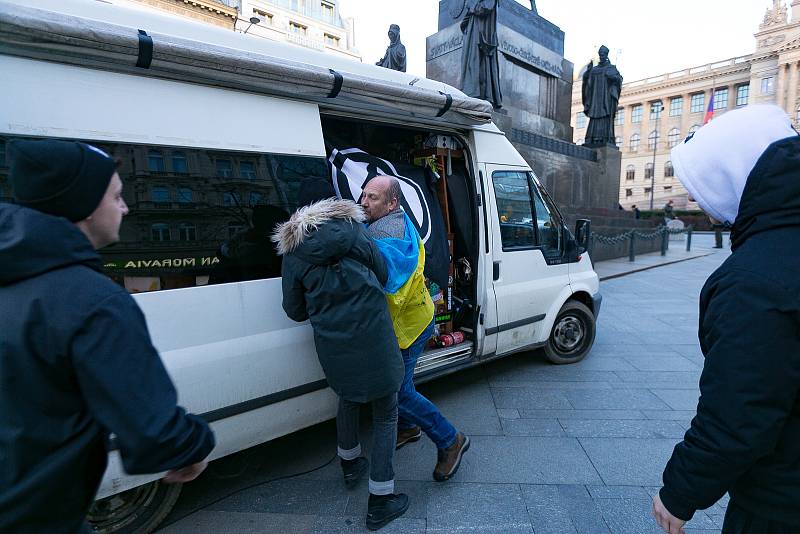 Z demonstrace Zastavme válku na Ukrajině! v pátek 25. února 2022.