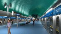 Návrh podoby stanice metra trasy D - Návrh podoby stanice metra trasy D - Nové Dvory.
