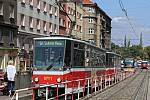 MHD v Praze- tramvaje. Typ Tatra T6A5.